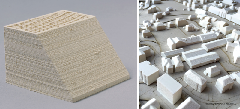 Pièces imprimées en 3D avec le matériau Lay-Brick